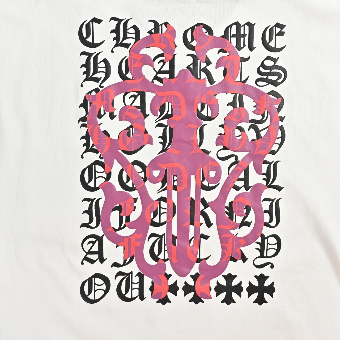 Chrome Hearts 2026 SS Gothic Monogram Pocket T-Shirt - White Unisex Cotton Tee with Dagger & Cross Motif