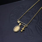 Chrome Hearts Gold Pin Cross Necklace