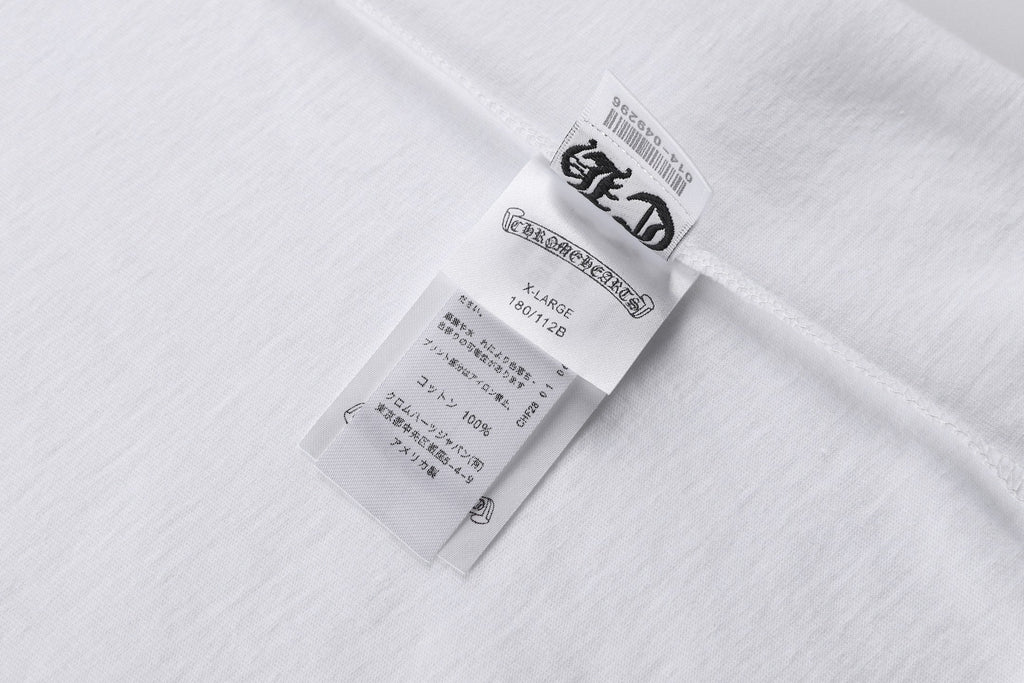 Chrome Hearts White Pocket T-Shirt with Back Scroll Logo - Classic Streetwear Tee