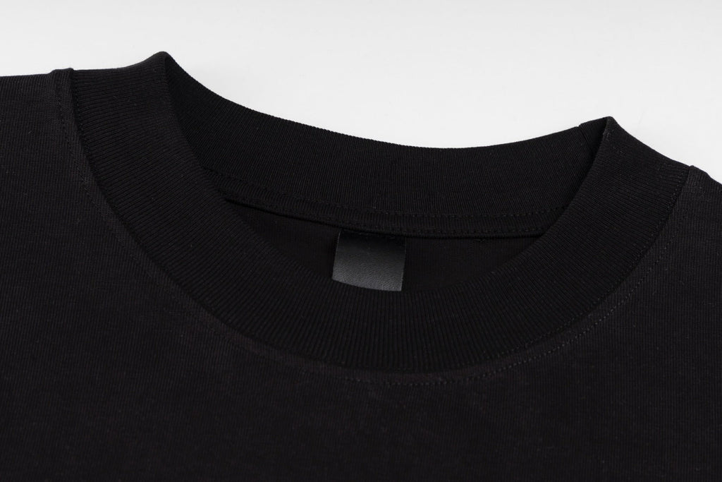 Chrome Hearts Black T-Shirt with Pink Multi-Cross Appliqué and Embroidery