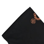 Chrome Hearts 2026 SS Hollywood Triple Cross Pocket T-Shirt - Black Unisex Cotton Tee with Orange Gothic Logo