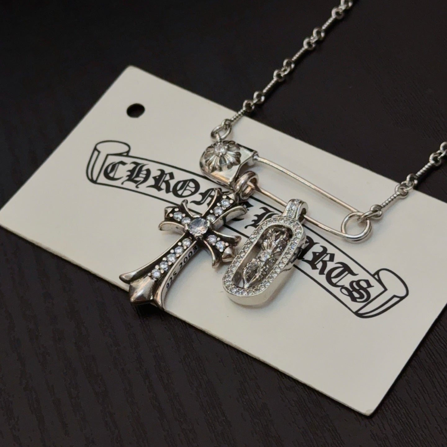Chrome Hearts Pin Double-Pendant Necklace