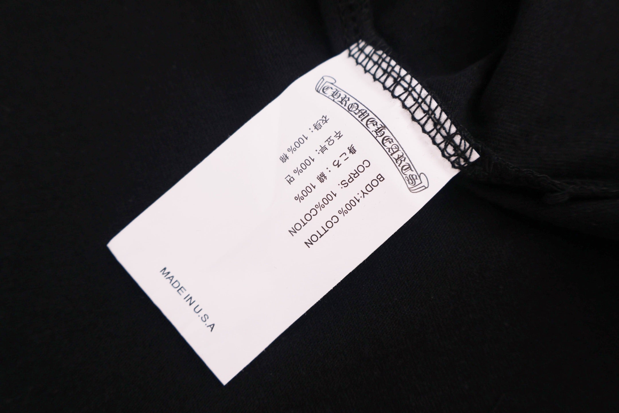 Chrome Hearts Style Black T-Shirt - Pink Gothic Back Print & Pocket Logo, Cotton Streetwear Tee