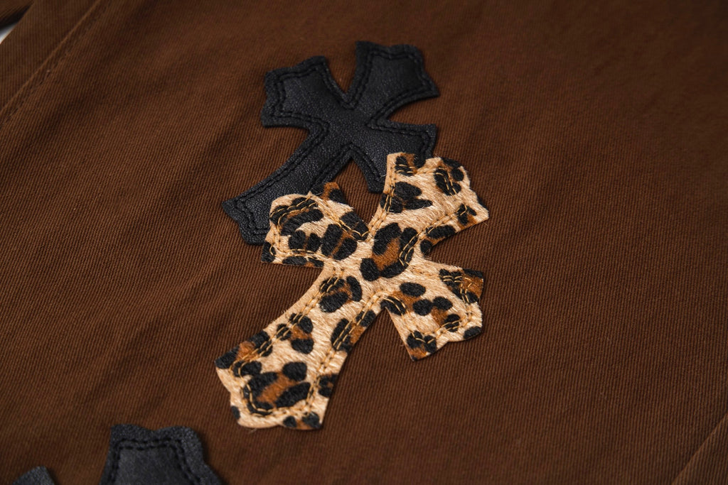 Chrome Hearts "Leopard Print Cross" Leather Appliqué
