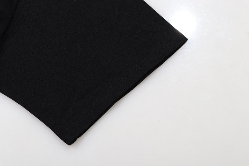 Chrome Hearts Black T-Shirt with Silver Cross Appliqués