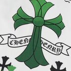 Chrome Hearts White T-Shirt with Green Multi-Cross Graphic