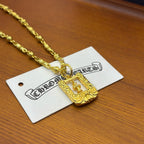 Chrome Hearts Square-Plate Cross Necklace