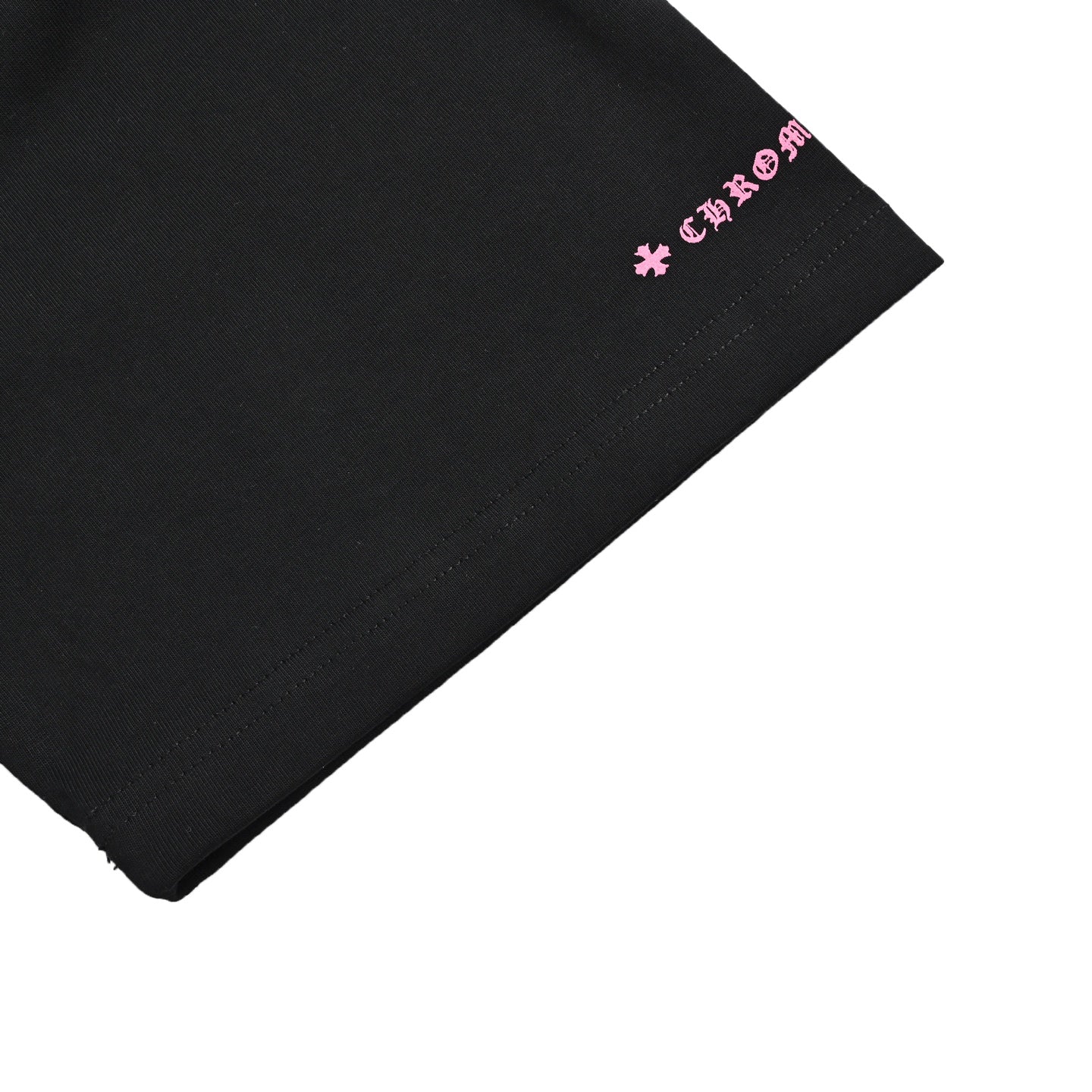 Chrome Hearts 2026 SS Pink Horseshoe & Cross Pocket T-Shirt - Black Unisex Cotton Tee with Gothic Logo