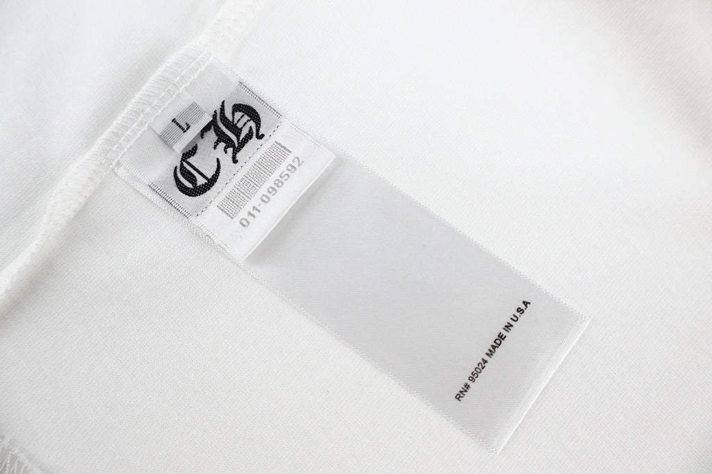 Chrome Hearts Hollywood Triple Cross Pocket T-Shirt - White Tee with Red Logo Print