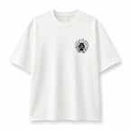 Chrome Hearts Style Gothic Cross Oversized T-Shirt - White/Black Print