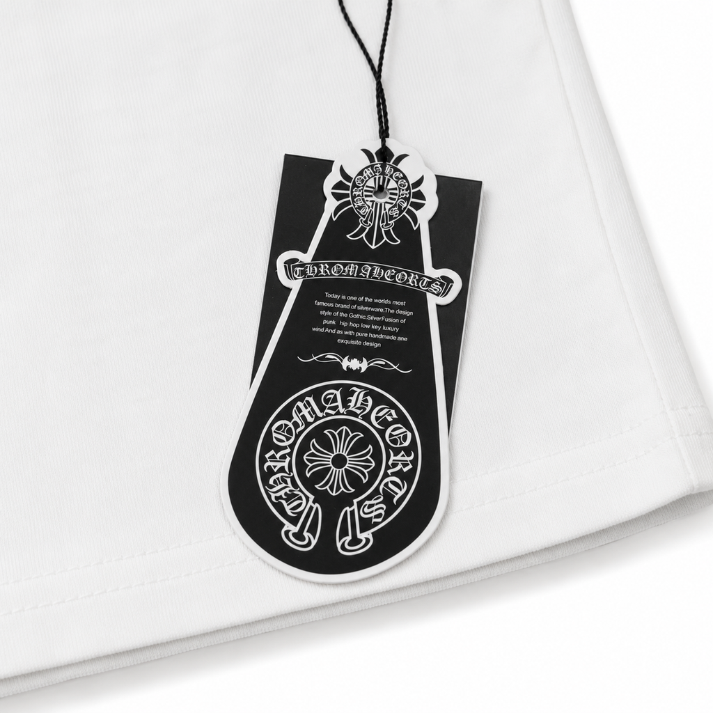Chrome Hearts Style Gothic Cross Oversized T-Shirt - White/Black Print