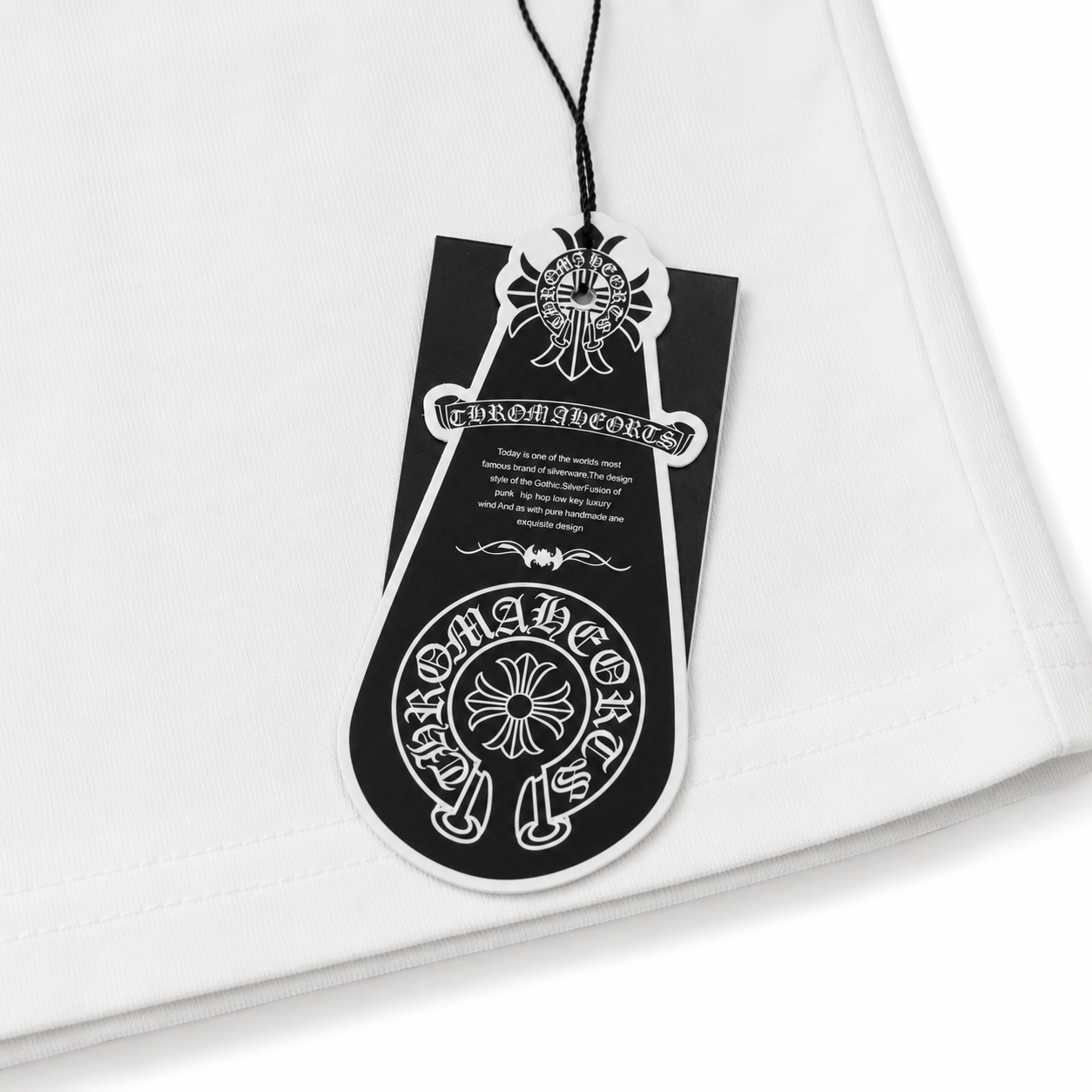Chrome Hearts Style Gothic Cross Oversized T-Shirt - White/Black Print