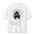 Chrome Hearts Style Gothic Cross Oversized T-Shirt - White/Black Print