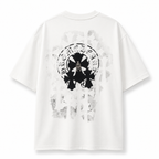 Chrome Hearts Style Gothic Cross Oversized T-Shirt - White/Black Print