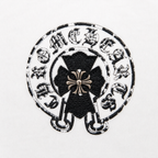 Chrome Hearts Style Gothic Cross Oversized T-Shirt - White/Black Print