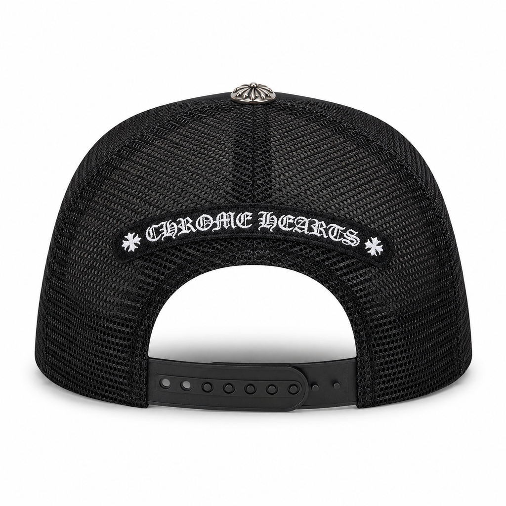 Chrome Hearts CH Hollywood Trucker Hat Black/White