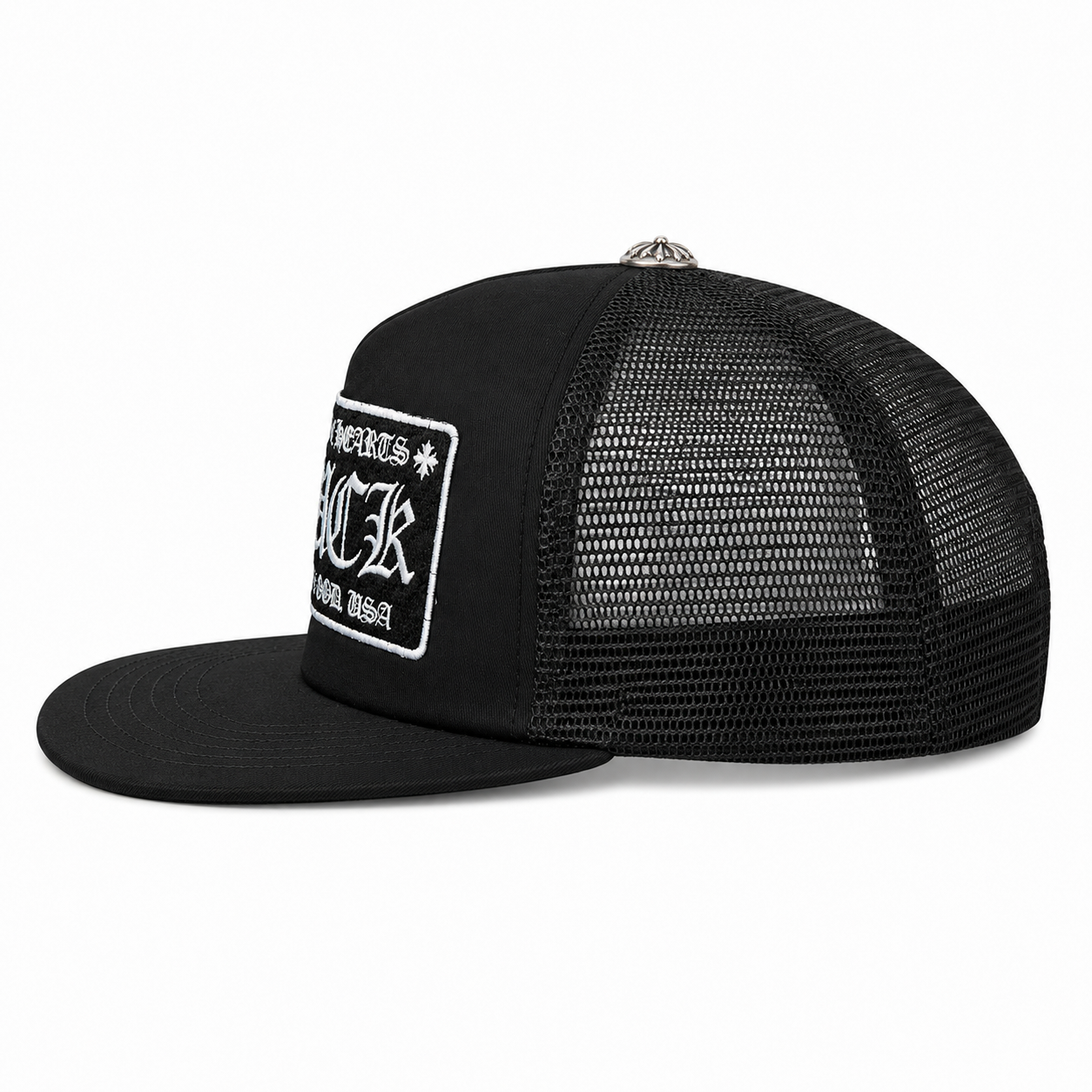 Chrome Hearts CH Hollywood Trucker Hat Black/White