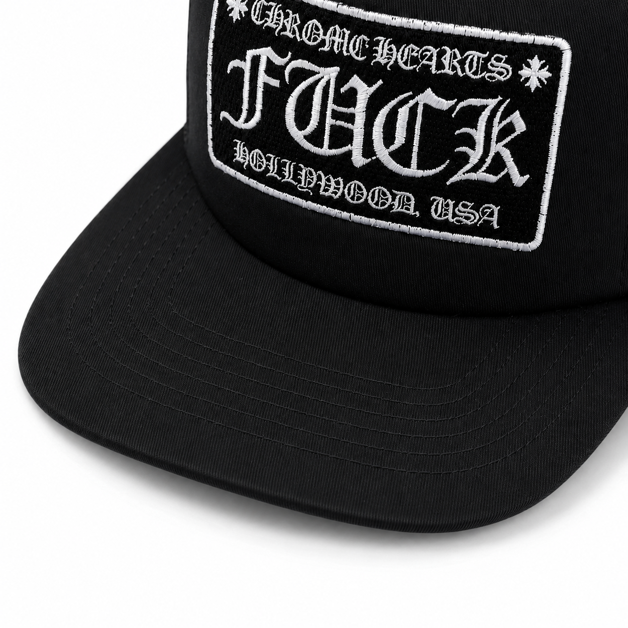 Chrome Hearts CH Hollywood Trucker Hat Black/White