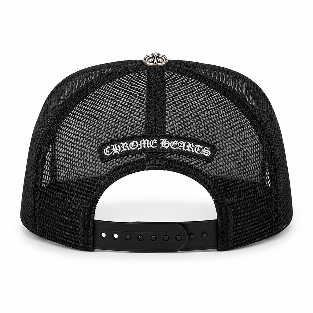Chrome Hearts CH Hollywood Trucker Hat Black/White