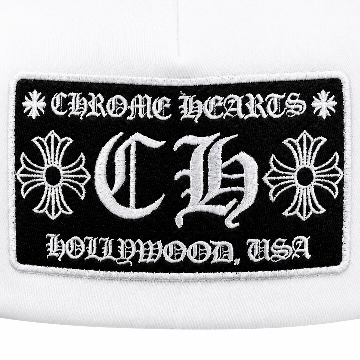 Chrome Hearts CH Hollywood Trucker Hat Black/White