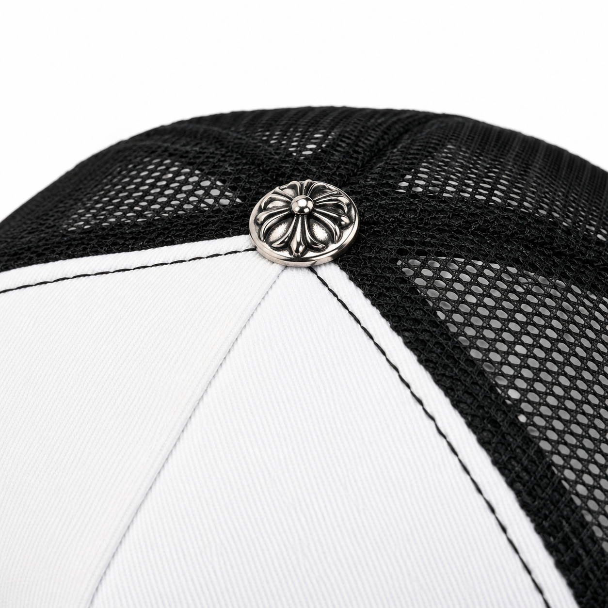 Chrome Hearts CH Hollywood Trucker Hat Black/White