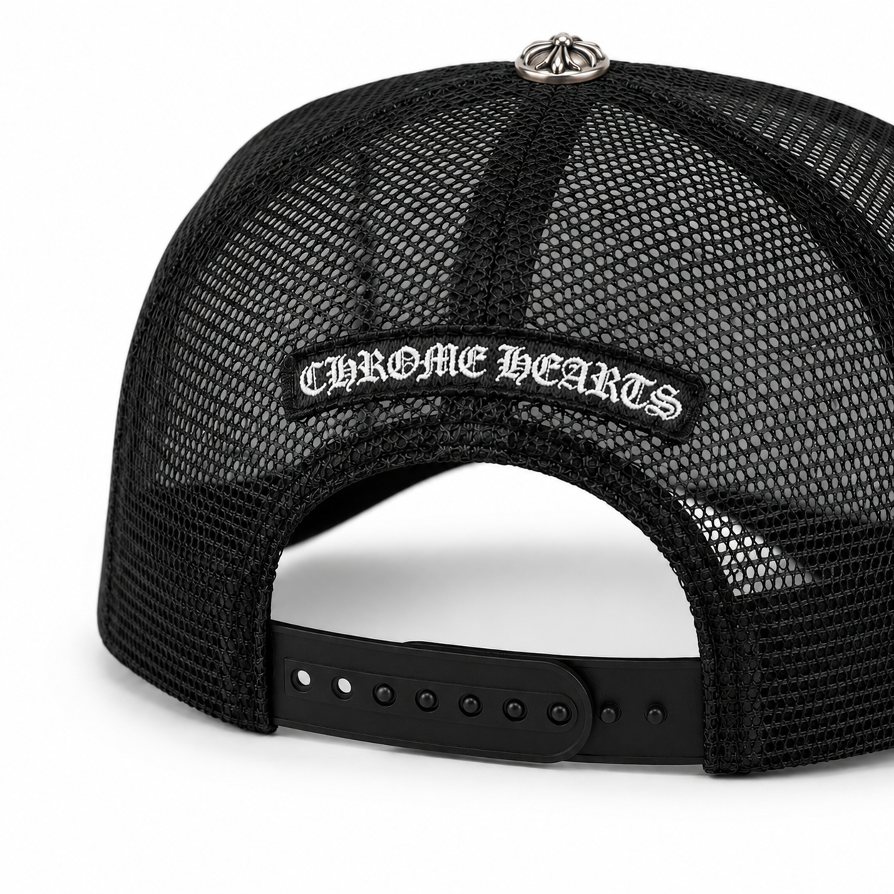 Chrome Hearts CH Hollywood Trucker Hat Black/White