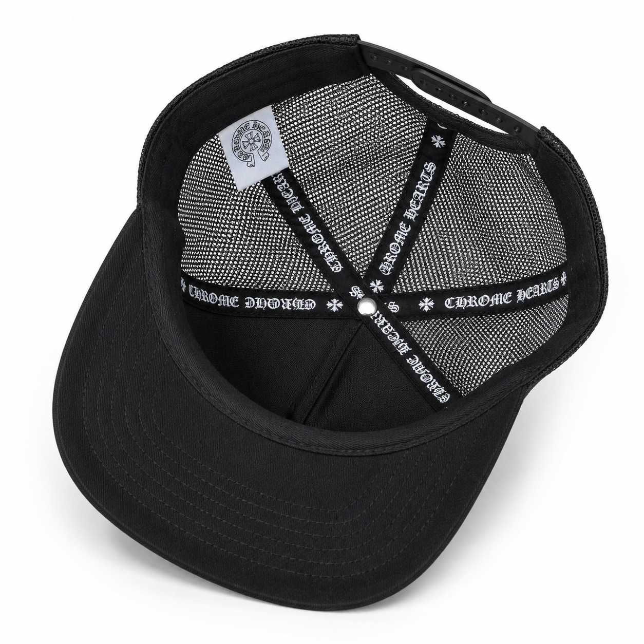 Chrome Hearts CH Hollywood Trucker Hat Black/White