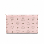 MCM Millie Visetos Series Medium Flap Chain Bag in Soft Pink