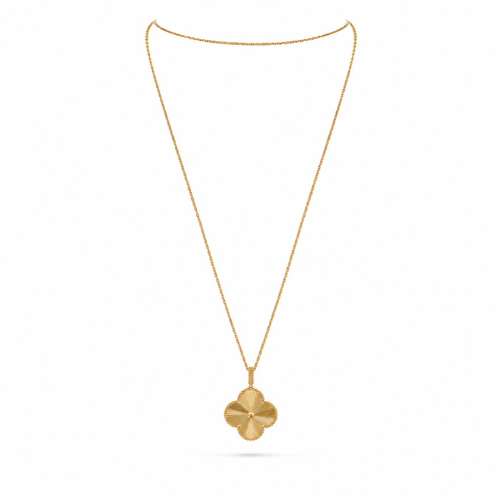 Van Cleef & Arpels Alhambra long necklace, guilloché motif, single motif