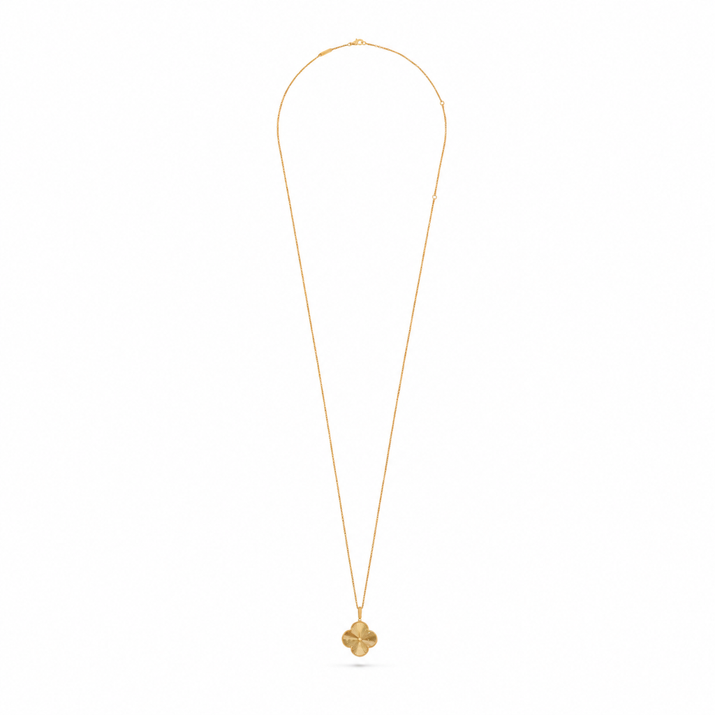Van Cleef & Arpels Alhambra long necklace, guilloché motif, single motif