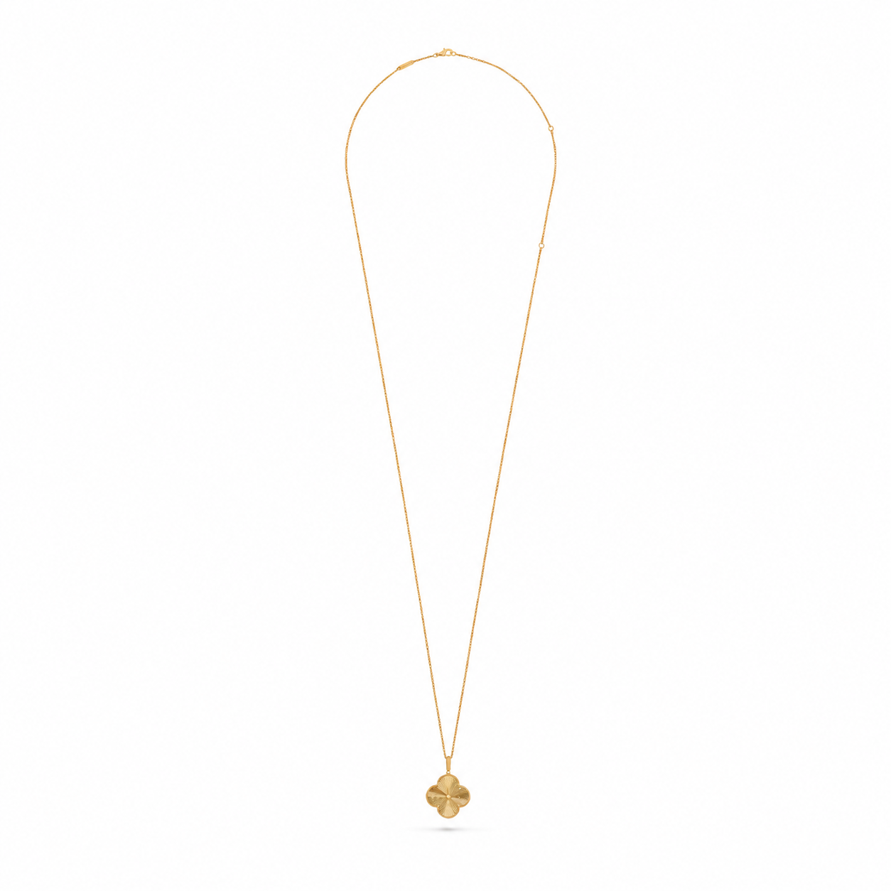 Van Cleef & Arpels Alhambra long necklace, guilloché motif, single motif