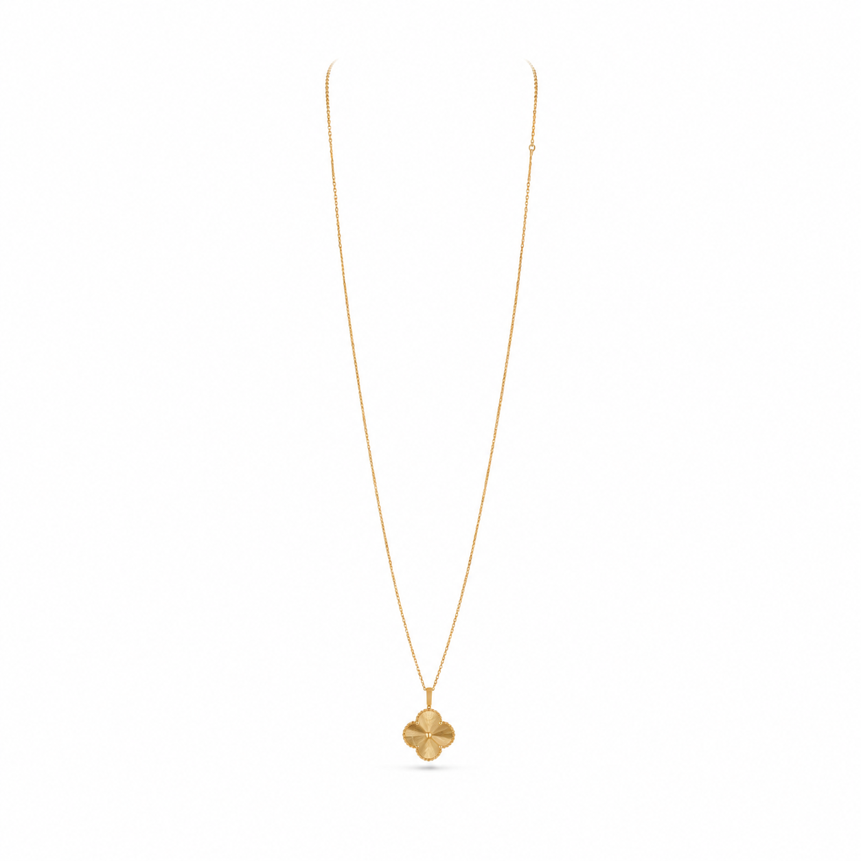 Van Cleef & Arpels Alhambra long necklace, guilloché motif, single motif