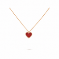 Van Cleef & Arpels Sweet Alhambra heart-shaped necklace in carnelian