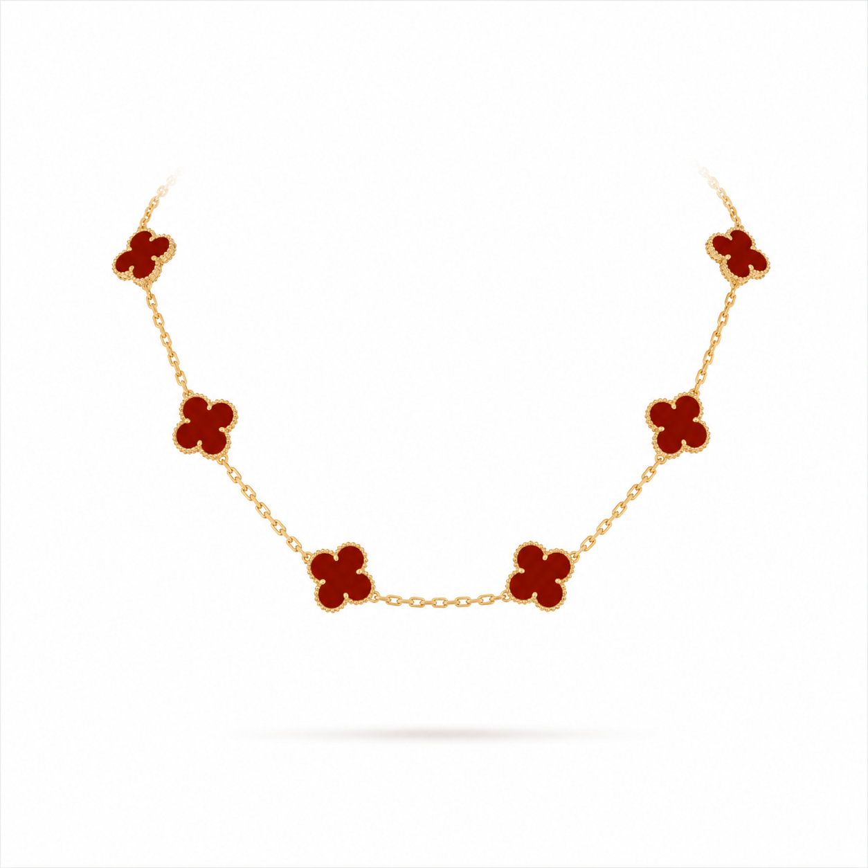 Van Cleef & Arpels Vintage Alhambra 10-motif necklace in carnelian