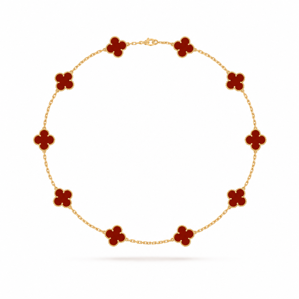 Van Cleef & Arpels Vintage Alhambra 10-motif necklace in carnelian