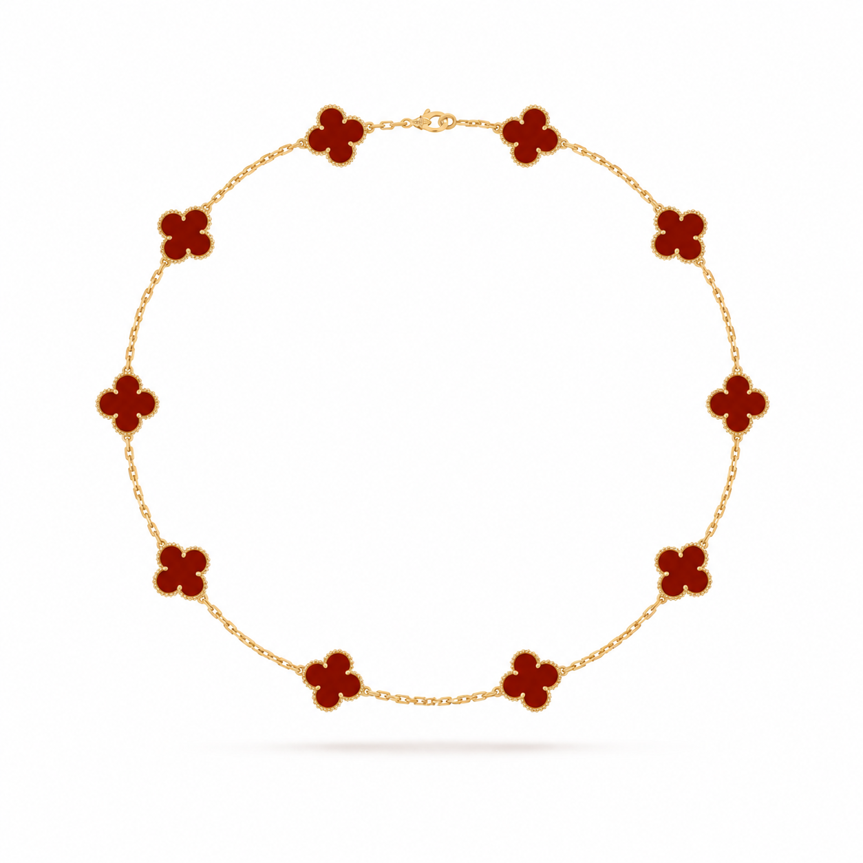 Van Cleef & Arpels Vintage Alhambra 10-motif necklace in carnelian