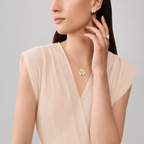 Van Cleef & Arpels Frivole collection pavé-diamond clover necklace