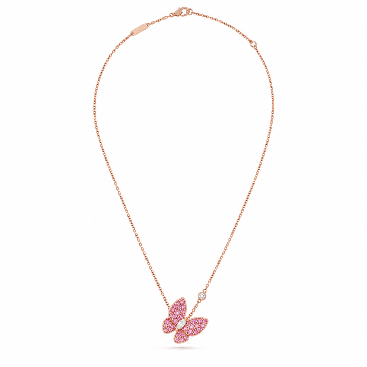 Van Cleef & Arpels Fauna Deux Papillons Diamond Butterfly Necklace