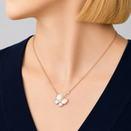 Van Cleef & Arpels Two Butterfly necklace featuring white mother-of-pearl and diamonds.