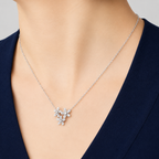 Van Cleef & Arpels Socrate collection three-flower necklace, fully set with diamonds