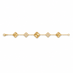 Van Cleef & Arpels Alhambra 5-Motif Bracelet with Guilloché and Diamond Accents