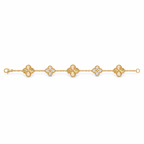 Van Cleef & Arpels Alhambra 5-Motif Bracelet with Guilloché and Diamond Accents