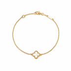 Van Cleef & Arpels Sweet Alhambra collection single-flower four-leaf clover bracelet,