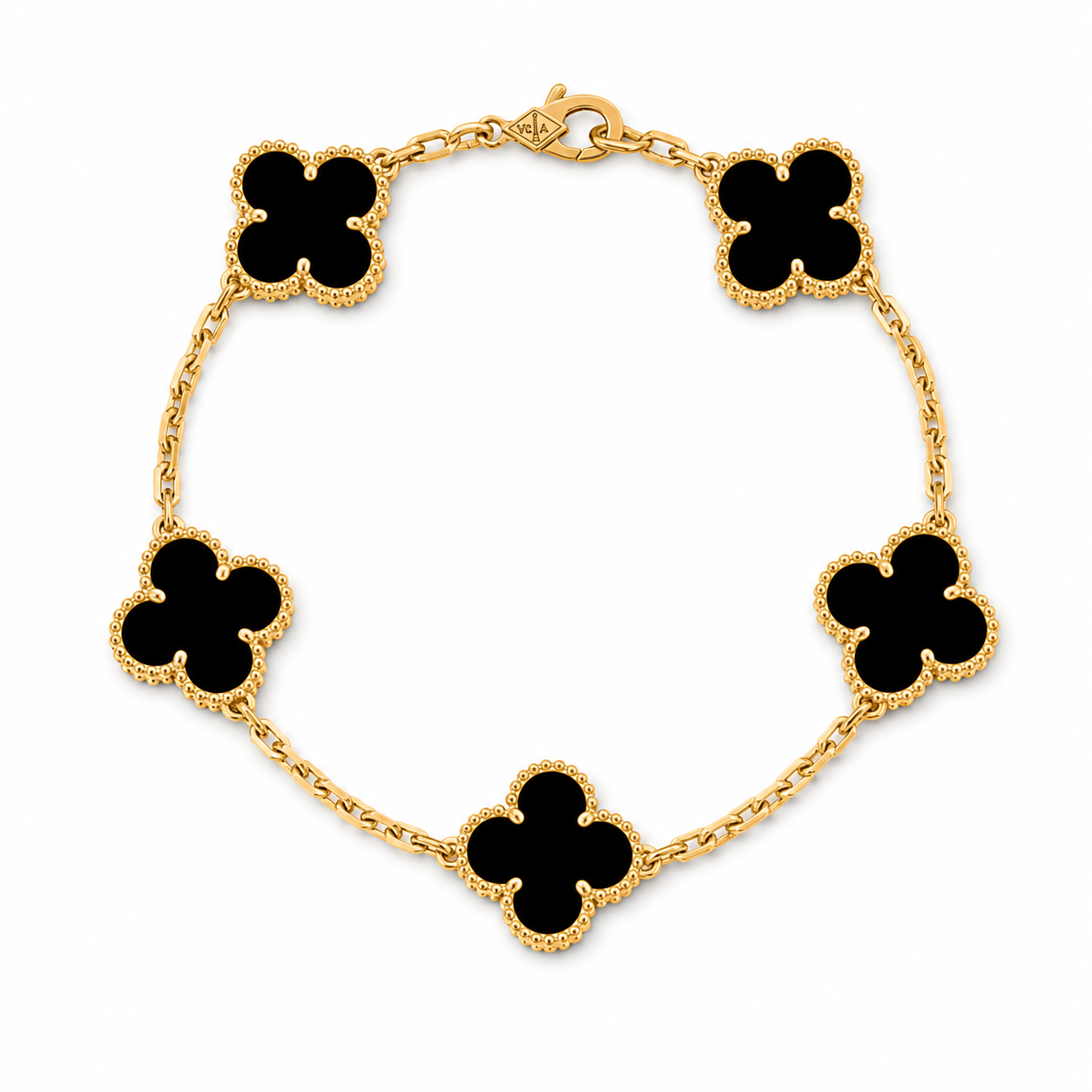 Van Cleef & Arpels Vintage Alhambra 5-motif onyx bracelet