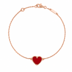 Van Cleef & Arpels Sweet Alhambra heart bracelet in carnelian