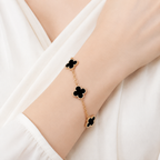 Van Cleef & Arpels Vintage Alhambra 5-motif onyx bracelet