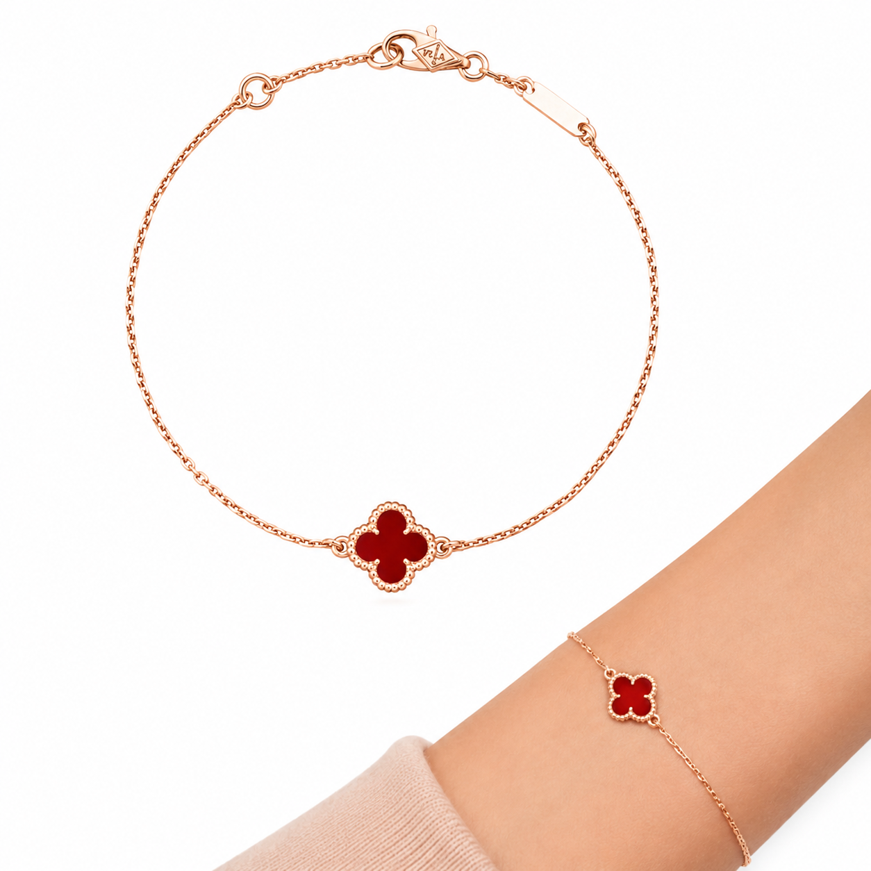 Van Cleef & Arpels Sweet Alhambra carnelian bracelet