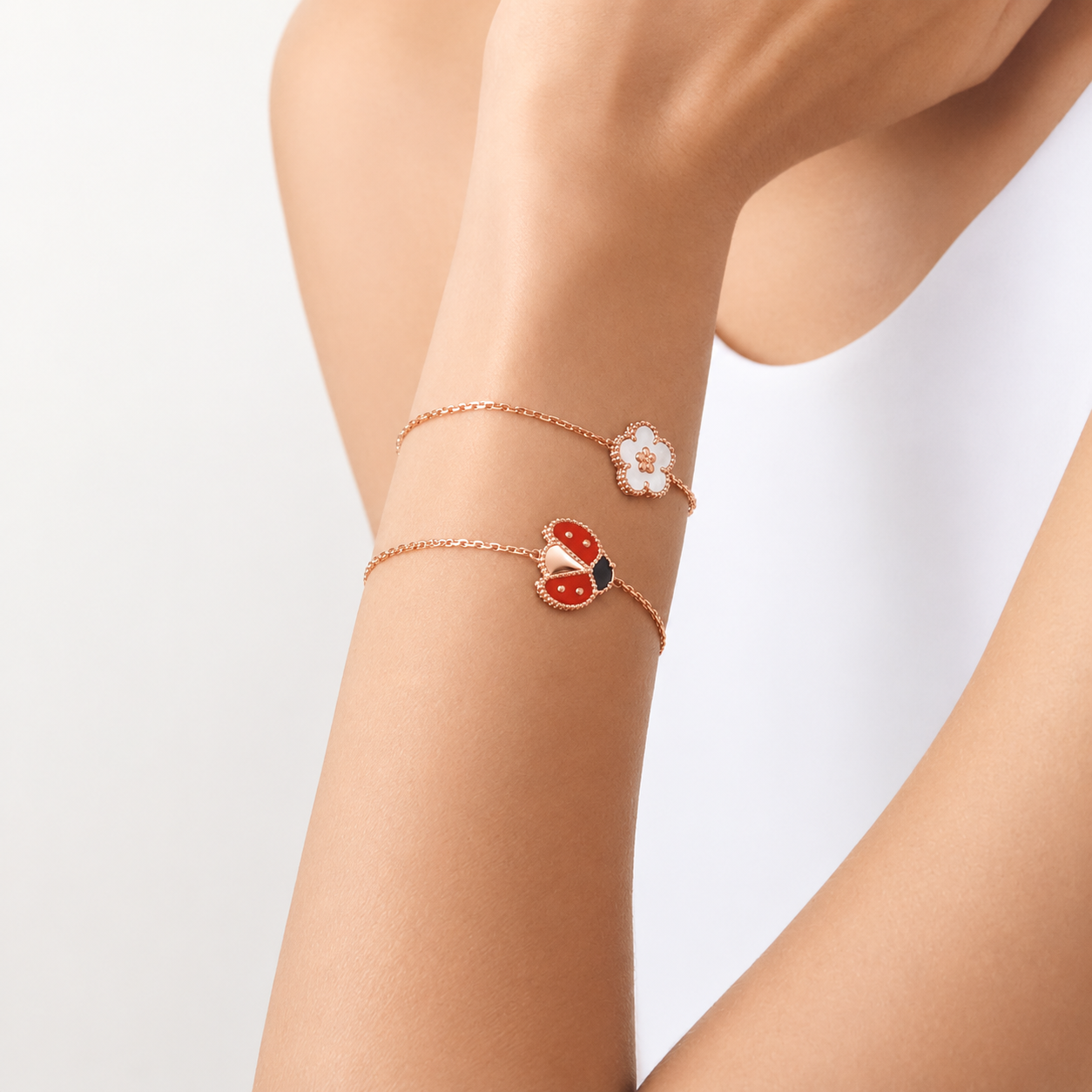 Van Cleef & Arpels Lucky Spring Mother-of-Pearl Plum Blossom Bracelet