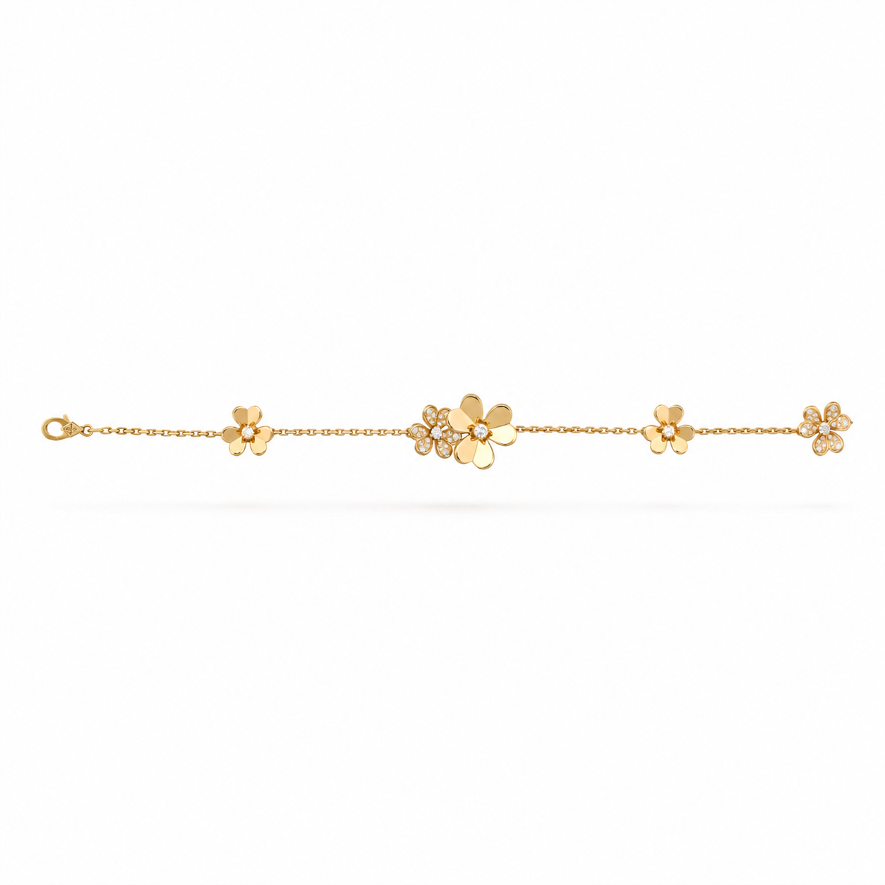 Van Cleef & Arpels Frivole bracelet with five diamond flowers