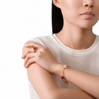 Van Cleef & Arpels Vintage Alhambra 5-motif bracelet in carnelian and guilloché gold